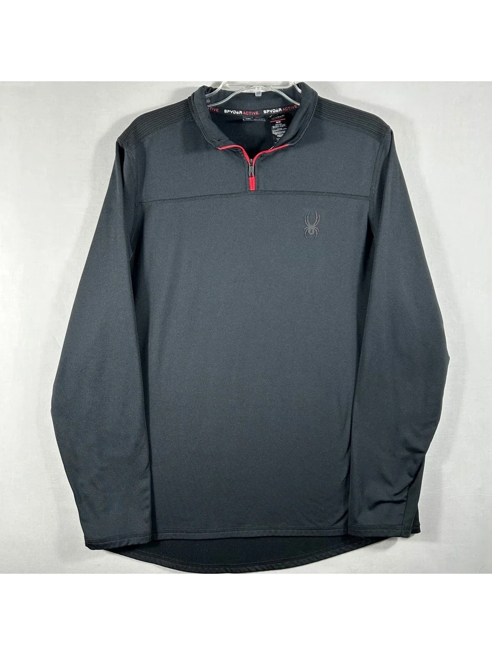 Spyder Active Pullover Mens Medium Black  1/4 Zip Performance Stretch Jacket